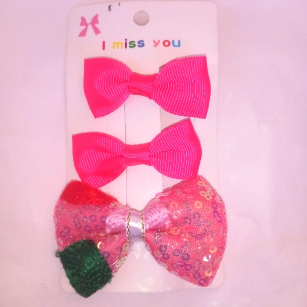 Girls bow handmade ( box pink #1)